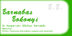 barnabas bokonyi business card